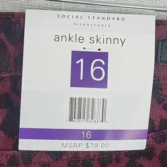 NWT Anthropologie Sanctuary Leopard Ankle Skinny Women's pants 16 8116C - Picture 7 of 9